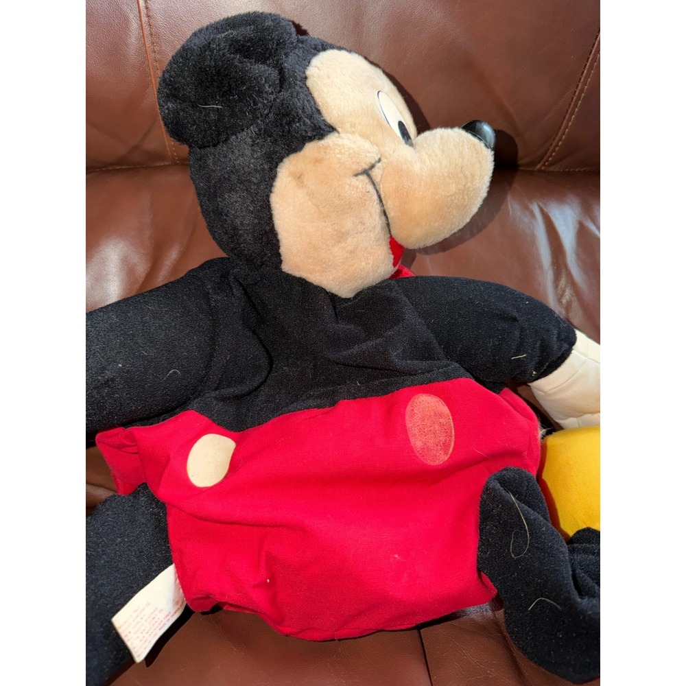 Vintage Mickey Mouse Plush Backpack Mickey's Pals Dover Handbag Co Red Black - Picture 5 of 8